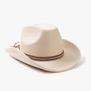 Cream Cowboy Hat with Brown Band